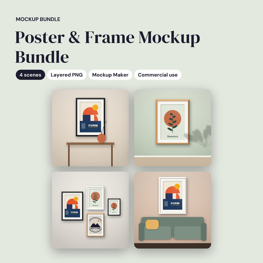 Poster & Frame Mockup Bundle - cover